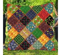 FANSU 3D Copriletto Trapuntato Matrimoniale Singolo Elegante Coperta Trapunta Primaverile Estivo Antipolveri Copri Letto per Camera da Letto per Bambini Adulti (Patchwork Floreale,150x200cm)