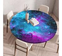 FANSU 3D Tovaglia Rotonda Antimacchia con Elastico, Esterno Tovaglie Lavabile Tavolino Cucina Decoration Copritavolo Rotonde per Salotto Caffè Giardino -Stile LYFJ (Cielo stellato,70cm)
