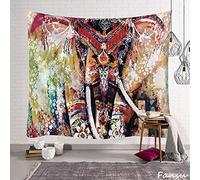 FANSU Arazzo da Parete Ritratto di Elefante Grande, Colore Artistico Hippy arazzo da Parete Spiaggia tappezzerie per Camera Letto Decorazione Soggiorno Regalo (S-150 * 130CM,Acquerello)