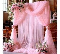 FANSU Arco Matrimonio Drappeggio in Chiffon, 1 Pannelli Drappeggio di Arco di Nozze Chiffon Decorativa per Matrimoni, Cerimonia, Festa, Fase Sfondo (Rosa Claro,160x100cm)