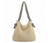FANSU Borsa Mare in Paglia Donna Grande Stile Bohémien (Beige 2)