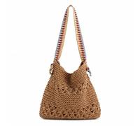 FANSU Borsa Mare in Paglia Donna Grande Stile Bohémien (Marrone 1)