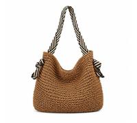 FANSU Borsa Mare in Paglia Donna Grande Stile Bohémien (Marrone 2)