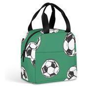 FANSU Borsa Termica Porta Pranzo,Stampa di Calcio, Borsa Frigo Piccola Portatile, Termica Porta Pranzo, per Bambini Uomo Donna, Lunch Bag, per Ufficio, Picnic, All'aperto (Piccolo calcio)