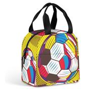 FANSU Borsa Termica Porta Pranzo,Stampa di Calcio, Borsa Frigo Piccola Portatile, Termica Porta Pranzo, per Bambini Uomo Donna, Lunch Bag, per Ufficio, Picnic, All'aperto (Football rotante)