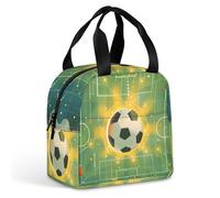 FANSU Borsa Termica Porta Pranzo,Stampa di Calcio, Borsa Frigo Piccola Portatile, Termica Porta Pranzo, per Bambini Uomo Donna, Lunch Bag, per Ufficio, Picnic, All'aperto (Victory di calcio)