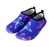 FANSU Chaussures de Plage Pieds Nus avec Semelle Souple, Chaussons Aquatiques à Séchage Rapide pour Natation, Surf, Yoga et Activités Nautiques, Confort Extensible Unisexe (Farfalla,35)
