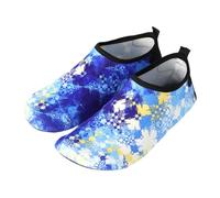 FANSU Chaussures de Plage Pieds Nus avec Semelle Souple, Chaussons Aquatiques à Séchage Rapide pour Natation, Surf, Yoga et Activités Nautiques, Confort Extensible Unisexe (Motivo Blu,37)