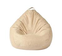 FANSU Copertura per Poltrona Sacco Cotone Lino, Tinta Unita Puff Poltrona Senza Riempimento, Poltrona a Sacco Pigro Poltrona Pouf Poltrona per Adulti, Bambini (XL,Beige)