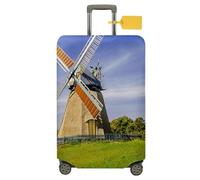 FANSU Coperture per Valigie, 3D Villaggio Cover Proteggi Valigia, Elastico Bagagli Copertura Protettiva Coprivaligie da Viaggio, Valigia per 18 a 32 pollici (Prateria,S(18-21 pollici))