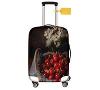 FANSU Coperture per Valigie Cereza Stampa Cover Proteggi Valigia, Elastico Bagagli Copertura Protettiva Coprivaligie da Viaggio, Valigia per 18 a 32 pollici (negro,M(22-25 pollici))