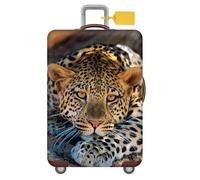 FANSU Coperture per Valigie Elastico Cover Proteggi Valigia, Stampa di Animale Bagagli Copertura Protettiva Coprivaligie da Viaggio, Valigia per 18 a 32 pollici (Leopardo,S(18-21 pollici))