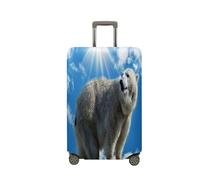 FANSU Coperture per Valigie, Orso polare Stampa Cover Proteggi Valigia, Elastico Bagagli Copertura Protettiva Coprivaligie da Viaggio, Valigia per 18 a 32 pollici (Cielo,M(22-25 pollici))
