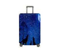 FANSU Coperture per Valigie, Stampa di Lupo Cover Proteggi Valigia, Elastico Bagagli Copertura Protettiva Coprivaligie da Viaggio, Valigia per 18 a 32 pollici (cielo stellato,L(26-28 pollici))