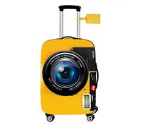 FANSU Coperture per Valigie, Stampa di Macchina fotografica Cover Proteggi Valigia, Elastico Bagagli Copertura Protettiva, Coprivaligie da Viaggio Copri Valigia (Giallo,S(18-21in))