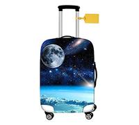 FANSU Coperture per Valigie, Stile Universo Cielo Stellato Cover Proteggi Valigia, Elastico Bagagli Copertura Protettiva, Coprivaligie da Viaggio Copri Valigia (S(18-21in),Luna)