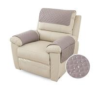 FANSU Copribraccioli Fodera Per Bracciolo del Divano, Fodera Per Poggiatesta Per Sedia Reclinabile, Fodera Per Poltrona Impermeabile con Tasche, 1 Posto Copripoltrona Relax (1 Posto,Grigio chiaro)