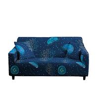 FANSU Copridivani Elastici 1 2 3 4 Posti, 3D Vita Marina Copridivano Fantasia, Universale Copridivani con Braccioli, Antiscivolo Copri Divano +1 Federe (Medusa,2 posti (145-185cm))