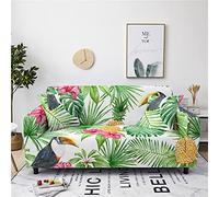 FANSU Copridivani Elastici 1 2 3 4 Posti,Copridivano con Stampa Tropicale 3D,Universale Copridivani con Braccioli Divano Protector,Poliestere Antiscivolo Copri Divano (Tucano,3 posti(190-230cm))