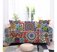 FANSU Copridivani Elastici 1 2 3 4 Posti, Copridivano Mandala in Stile Indiano 3D, Universale Copridivani con Braccioli Divano Protector, Poliestere Copri Divano (Boemia,2 posti(145-185cm))
