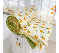 FANSU Copriletto Trapuntato Matrimoniale Singolo Elegante Reversibile Coperta Trapunta Primaverile Estivo Antipolveri Copri Letto per Camera da Letto (200x230cm,Arancione Beige)