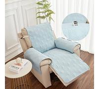 FANSU Copripoltrona Relax Reclinabile Elettrica Universale con Tasche, 1 Posto Copripoltrona Reclinabile Coprisedile con Fascia Elastica, Fodere per Poltrona Lavabile (Azzurro)