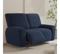 FANSU Copripoltrona Relax Reclinabile Elettrica Universale, Elasticizzato Copripoltrona 2 posto con Tasche, Fodere Poltrona Relax Lavabile Rimovibile (Blu navy)