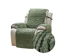 FANSU Copripoltrona Relax Reclinabile Elettrica Universale, Jacquard Peluche 3 Posto Copripoltrona Reclinabile Coprisedile con Fascia Elastica, Fodere per Poltrona (Verde,3 Posto)