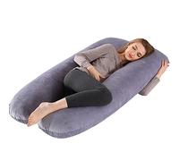 FANSU Cuscino Gravidanza per Dormire, Cuscino Allattamento Forma di U Multifunzionale Pile Cuscino per Tutto Il Corpo Laterale per Il Corpo e maternità (130x70cm,Grigio)