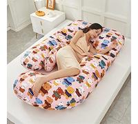 FANSU Cuscino Gravidanza per Dormire, Cuscino Allattamento Forma di U Multifunzionale Pile Cuscino per Tutto il Corpo Laterale per il corpo e Maternità (80x110x180cm,orso coccoloso)