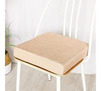 FANSU Cuscino per Seduta in Memory Foam Comfort, per Supporto Lombare e Yoga, per Fianchi, Coccige, Sgabello da Bar, Adatto per Casa, Seggiolino Auto, Sedia da Ufficio (50x50x8cm,Lino)