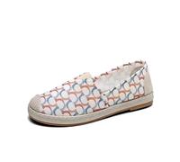 FANSU Moda Slip-On Espadrillas Donna, Stampa Semicircolare Colorata Comodo Scarpe Donna Estive Primavera, Espadrillas Antiscivolo Leggere, Mocassini Piatti Casual, Adulto Sneakers (Rosso,36)