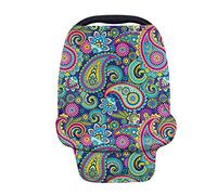 Fansu Multiuso Copertura Allattamento al Seno, Sciarpa per Allattamento, Coprisedile per Passeggino/Carrello Spesa, Ultra Morbida e Traspirante, Neonati Mamma Protezione Privacy (Paisley-Blue)