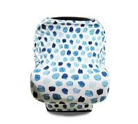 Fansu Multiuso Copertura Allattamento al Seno Stampa Taglia Larga Sciarpa per Allattamento, Coprisedile per Passeggino/Carrello Spesa, Mamma Protezione Privacy (Blu)