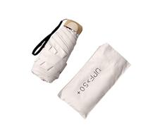 FANSU Ombrello Pieghevole Antivento Compatto Portatile 6 Costole Ombrelli Parasole Pieghevoli da Viaggio Resistenti Leggero Anti-tempesta Universale per Donna e Uomini (Bianco)