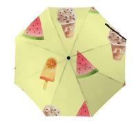 FANSU Ombrello Pieghevole, Portatile Ombrelli, Umbrella Pieghevoli da Viaggio, Resistenti Leggero Antivento Compatto, Universale per Uomini Donna, Stampe di Frutta (Anguria)