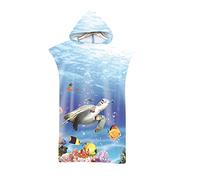 FANSU Poncho Surf con Cappuccio Asciugamano, Cambiarsi con Microfibra Accappatoio Telo da Bagno Assorbente per Mare Spiaggia,Nuoto,Adulto Uomini & Donne e Bambini (Pesce Bolla,75x110cm)