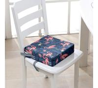 FANSU Rialzo da Sedia per Bambini, Cartone Animato Fenicottero Smontabile Cuscino Seduta per Sedia Cuscino Alzasedia con Cinghie Lavabile per Seggioloni Alza Sedia (32x32x8cm,Blu scuro)