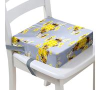 FANSU Rialzo da Sedia per Bambini Stampa di Ape Comodo e Smontabile Cuscino Seduta per Sedia Cuscino Alzasedia con Cinghie Lavabile per Seggioloni Alza Sedia (Grigio,40x40x10cm)