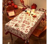 FANSU Rouge Nappe Rectangulaire Imperméable, PVC Nappe de Table Exterieur Protection de Table pour Salle à Manger, Jardin, fête, Mariage (Forma del cuore 4,90 * 150CM)