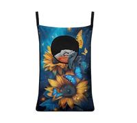 FANSU Sacchi Biancheria da Appendere, Motivo Farfalla 3D Sacco Portabiancheria Sporca da Appendere Tessuto Oxford Sacco Biancheria Sporca Design con Cerniera Posteriore (Girasole Giallo A)