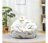 FANSU Sacco Puff Poltrona, Colore Inchiostro Schizzato Sacco Puff Poltrona senza Riempimento, Funda para Fagiolo para Guardar Ropa, Edredones, Peluches (Bianco,100x120cm)