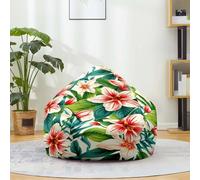 FANSU Sacco Puff Poltrona, Foglie di Fiori 3D Sacco Puff Poltrona senza Riempimento, Copridivano a Fagiolo Funda para Fagiolo para Guardar Ropa, Edredones, Peluches (Fiore 16,100x120cm)