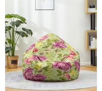 FANSU Sacco Puff Poltrona, Stampa 3D Rose Sacco Puff Poltrona senza Riempimento, Funda para Fagiolo para Guardar Ropa, Edredones, Peluches (Verde,100x120cm)