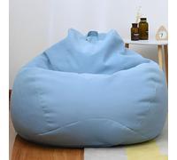 FANSU Sacco Puff Poltrona, Tinta Unita Sacco Puff Poltrona senza Riempimento, Cotone e Lino Copridivano a Fagiolo Funda para Fagiolo para Guardar Ropa, Edredones (Azzurro,L-100x110cm)