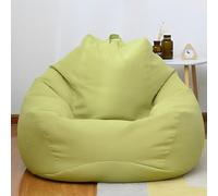 FANSU Sacco Puff Poltrona, Tinta Unita Sacco Puff Poltrona senza Riempimento, Cotone e Lino Copridivano a Fagiolo Funda para Fagiolo para Guardar Ropa, Edredones (Verde,M-90x100cm)