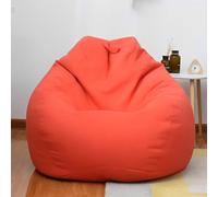 FANSU Sacco Puff Poltrona, Tinta Unita Sacco Puff Poltrona senza Riempimento, Cotone e Lino Copridivano a Fagiolo Funda para Fagiolo para Guardar Ropa, Edredones (Rosso,L-100x110cm)