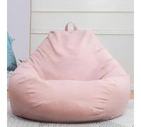 FANSU Sacco Puff Poltrona, Tinta Unita Sacco Puff Poltrona senza Riempimento, Cotone e Lino Copridivano a Fagiolo Funda para Fagiolo para Guardar Ropa, Edredones (Rosa,XL-100x120cm)
