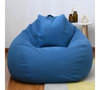 FANSU Sacco Puff Poltrona, Tinta Unita Sacco Puff Poltrona senza Riempimento, Cotone e Lino Copridivano a Fagiolo Funda para Fagiolo para Guardar Ropa, Edredones (Blu scuro,XL-100x120cm)