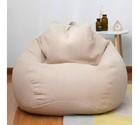 FANSU Sacco Puff Poltrona, Tinta Unita Sacco Puff Poltrona senza Riempimento, Cotone e Lino Copridivano a Fagiolo Funda para Fagiolo para Guardar Ropa, Edredones (Kaki,XL-100x120cm)